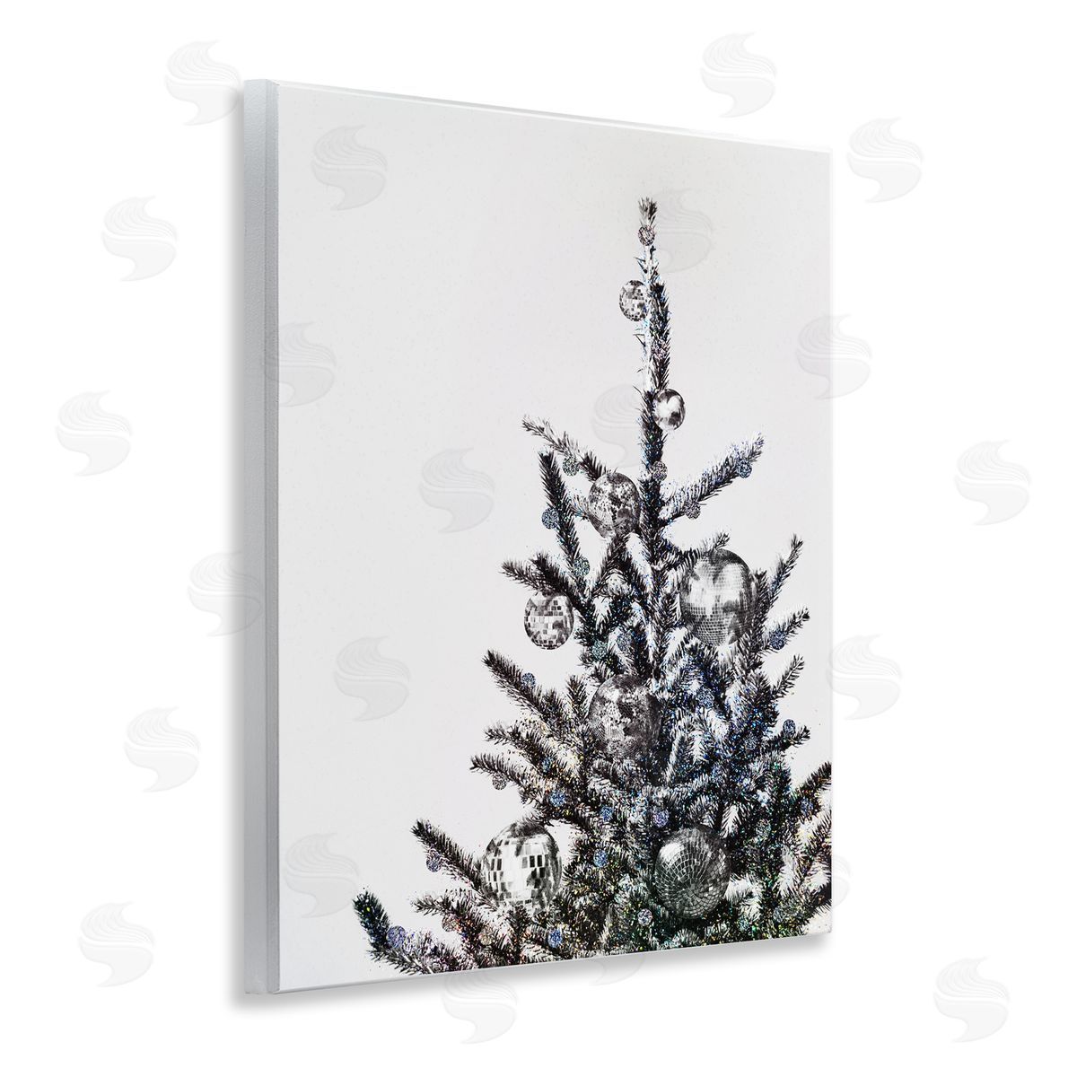 Christmas Tree Disco Balls Wood Plaque Wall Art, Home Decor by Victoria Barnes