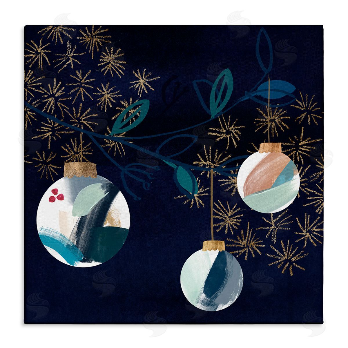 Hanging Christmas Orbs Canvas Wall Art, Home Decor by Jennifer Paxton Parker