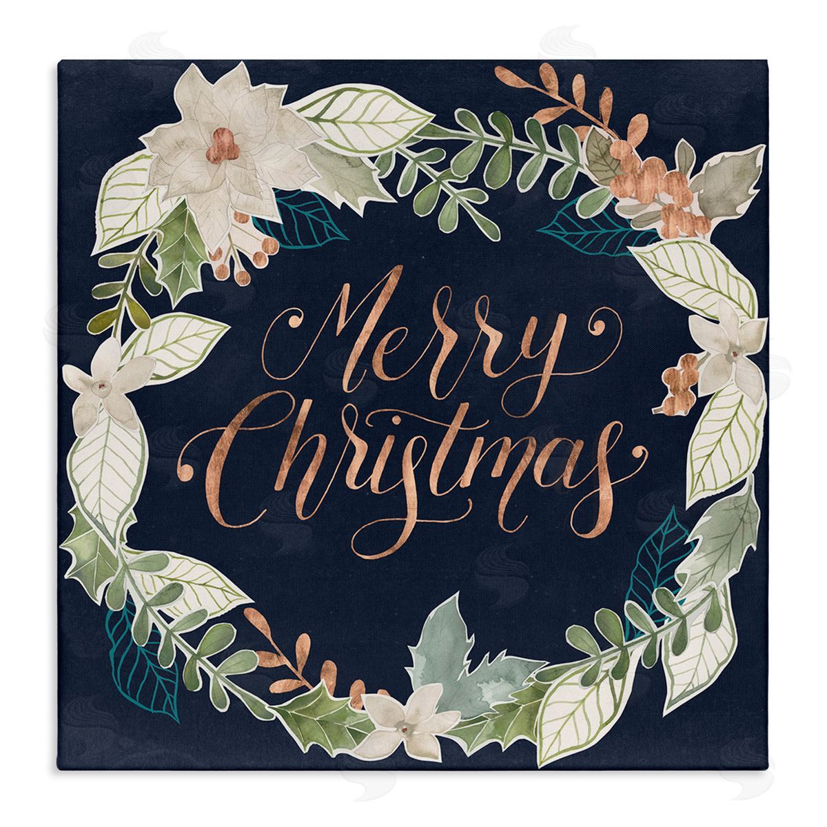 Traditional Christmas Wreath Canvas Wall Art, Home Decor by Grace Popp