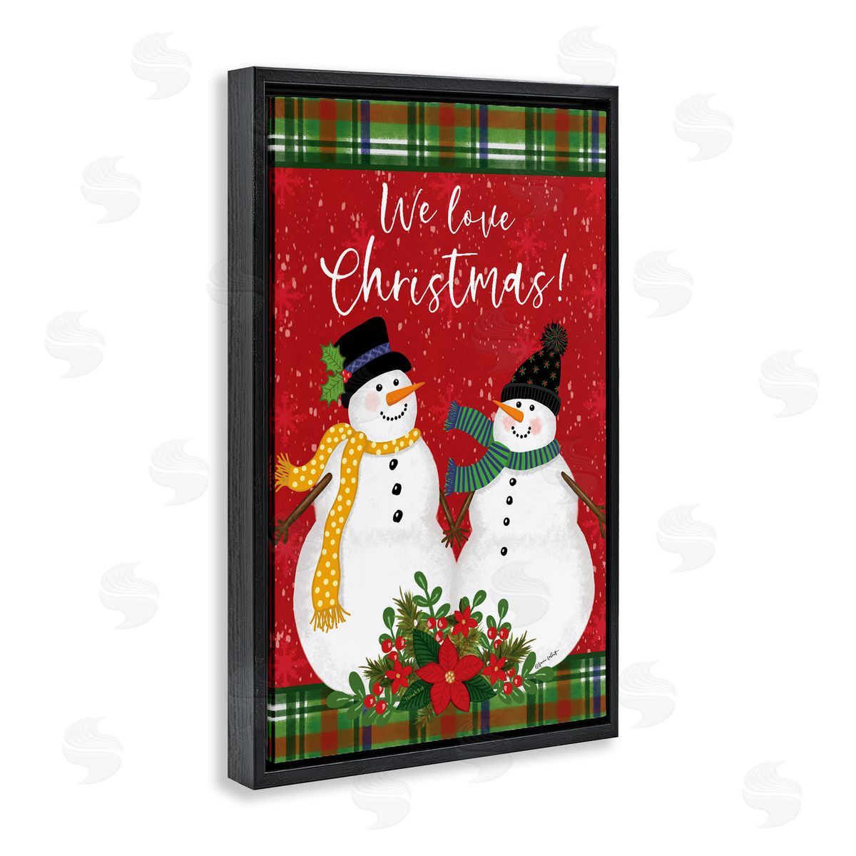 We Love Christmas Black Floating Frame Canvas Wall Art, Home Decor by Annie LaPoint