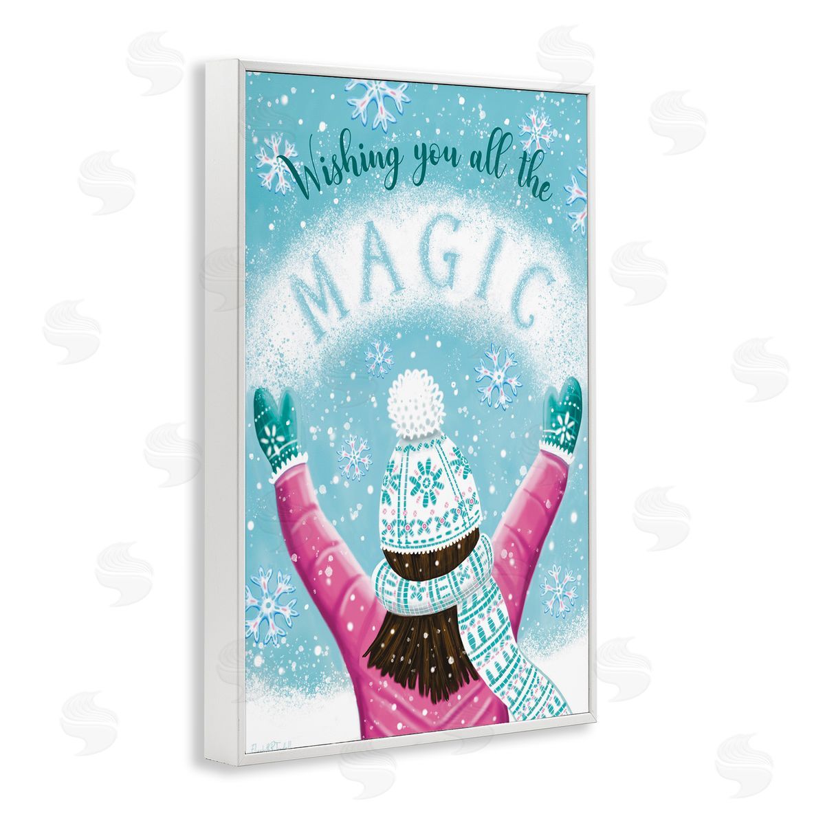 Wishing You Magic White Frame Print Wall Art, Home Decor by Elizabeth Tyndall
