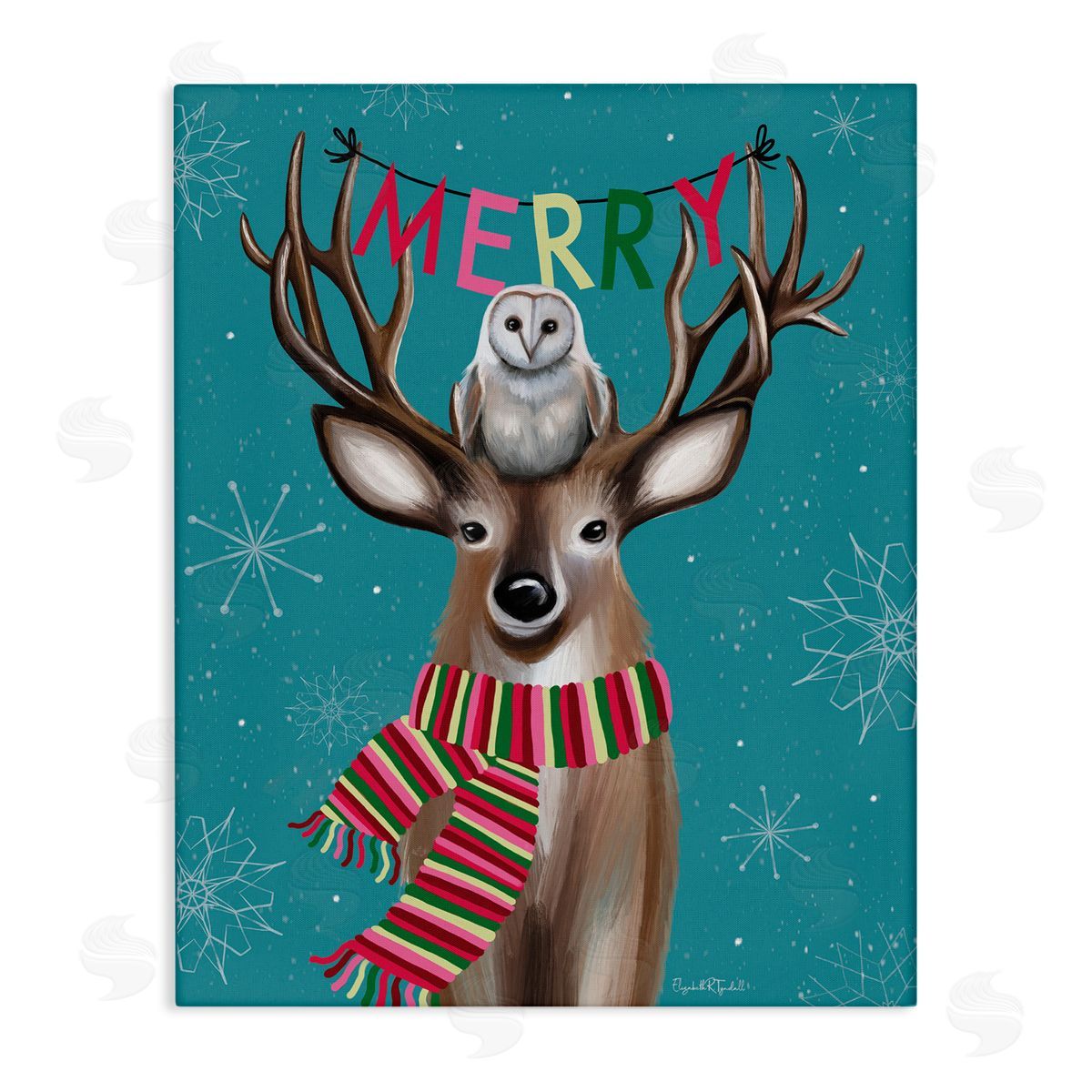 Woodland Merry Creatures Canvas Wall Art, Home Decor by Elizabeth Tyndall