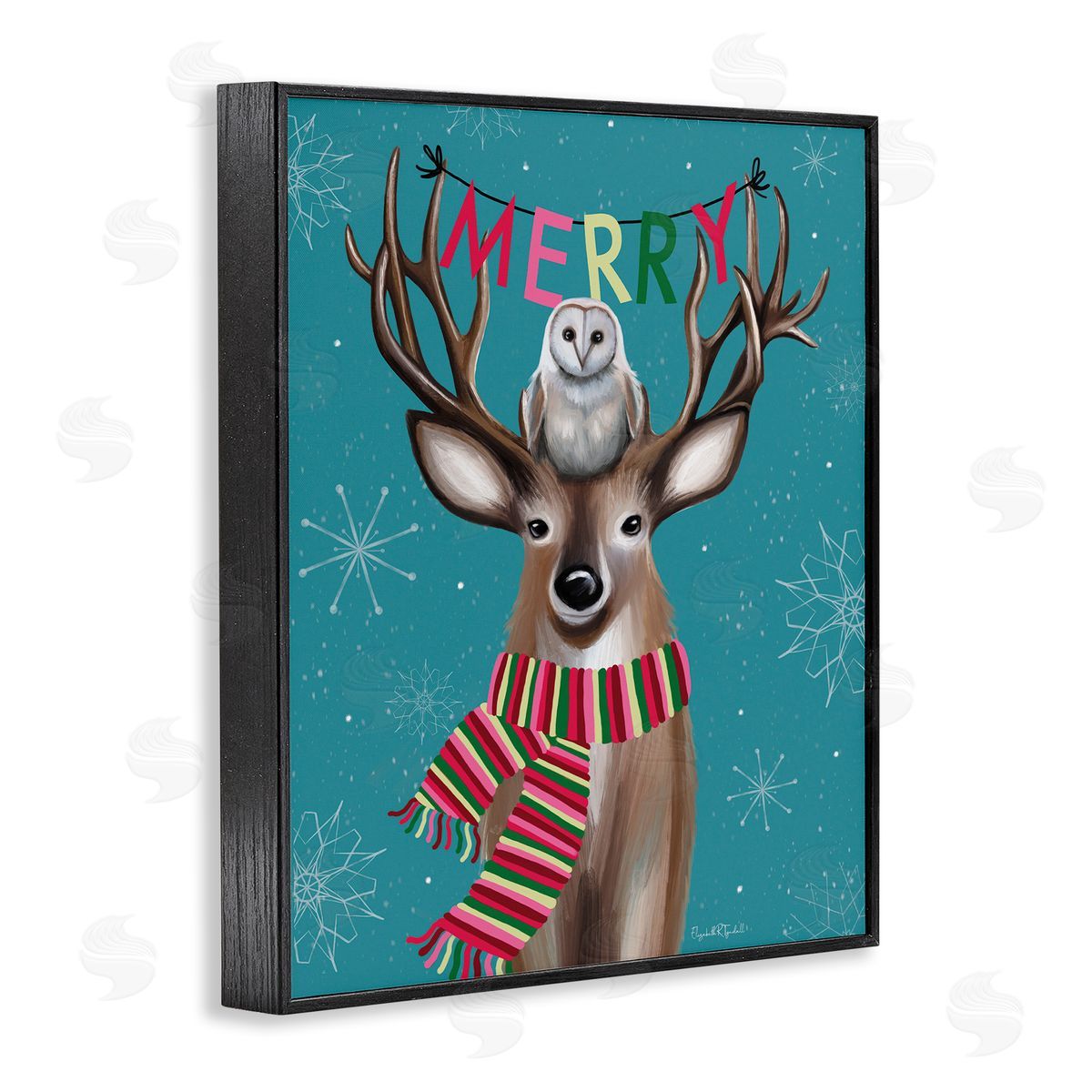 Woodland Merry Creatures Black Frame Print Wall Art, Home Decor by Elizabeth Tyndall