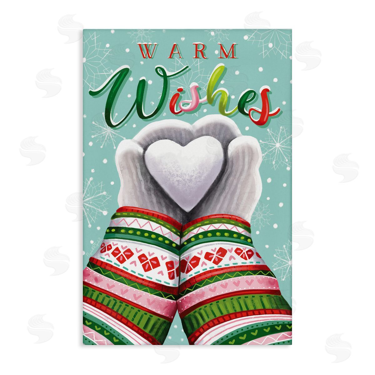 Warm Wishes with Heart Canvas Wall Art, Home Decor by Elizabeth Tyndall