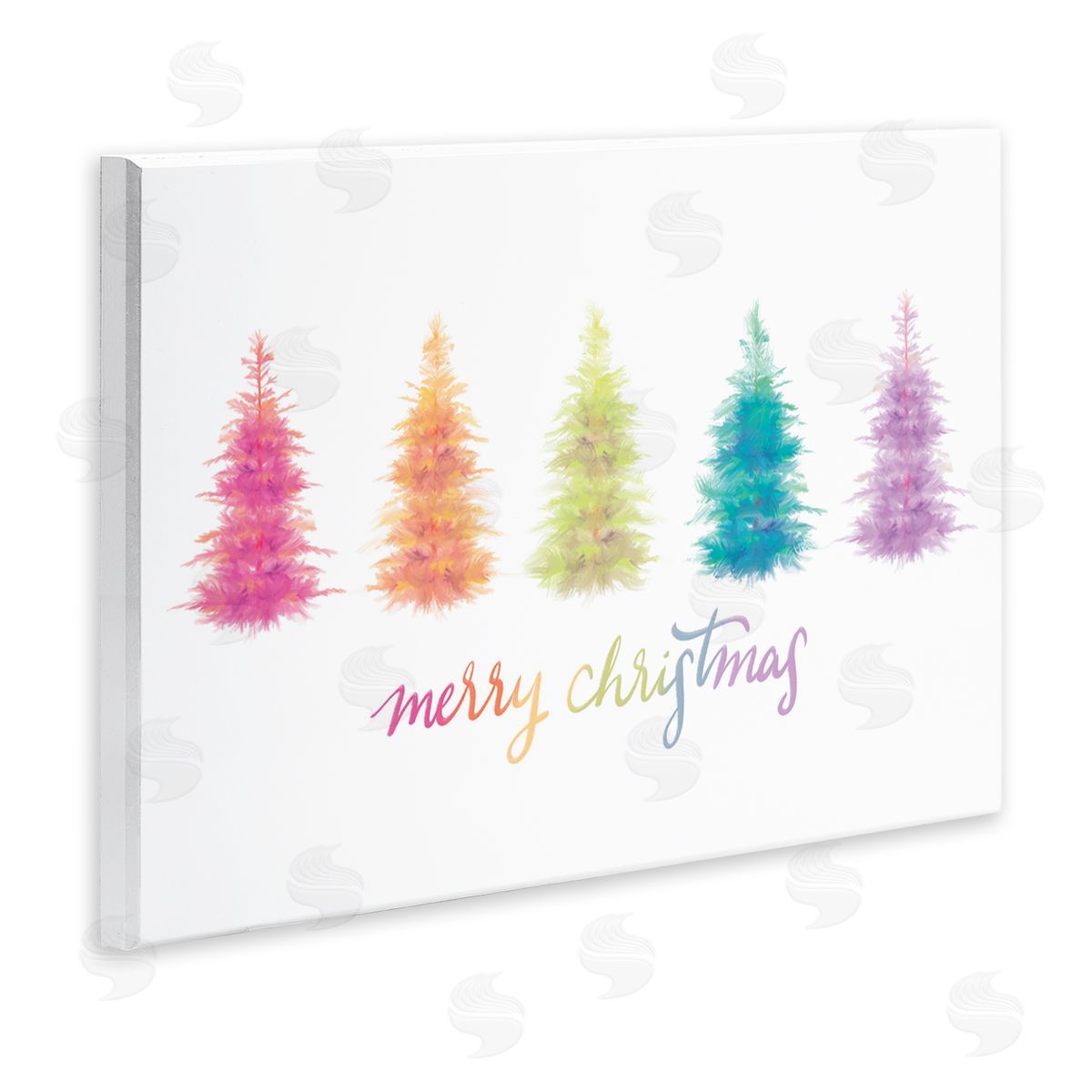 Rainbow Christmas Trees Wood Plaque Wall Art, Home Decor by House Fenway