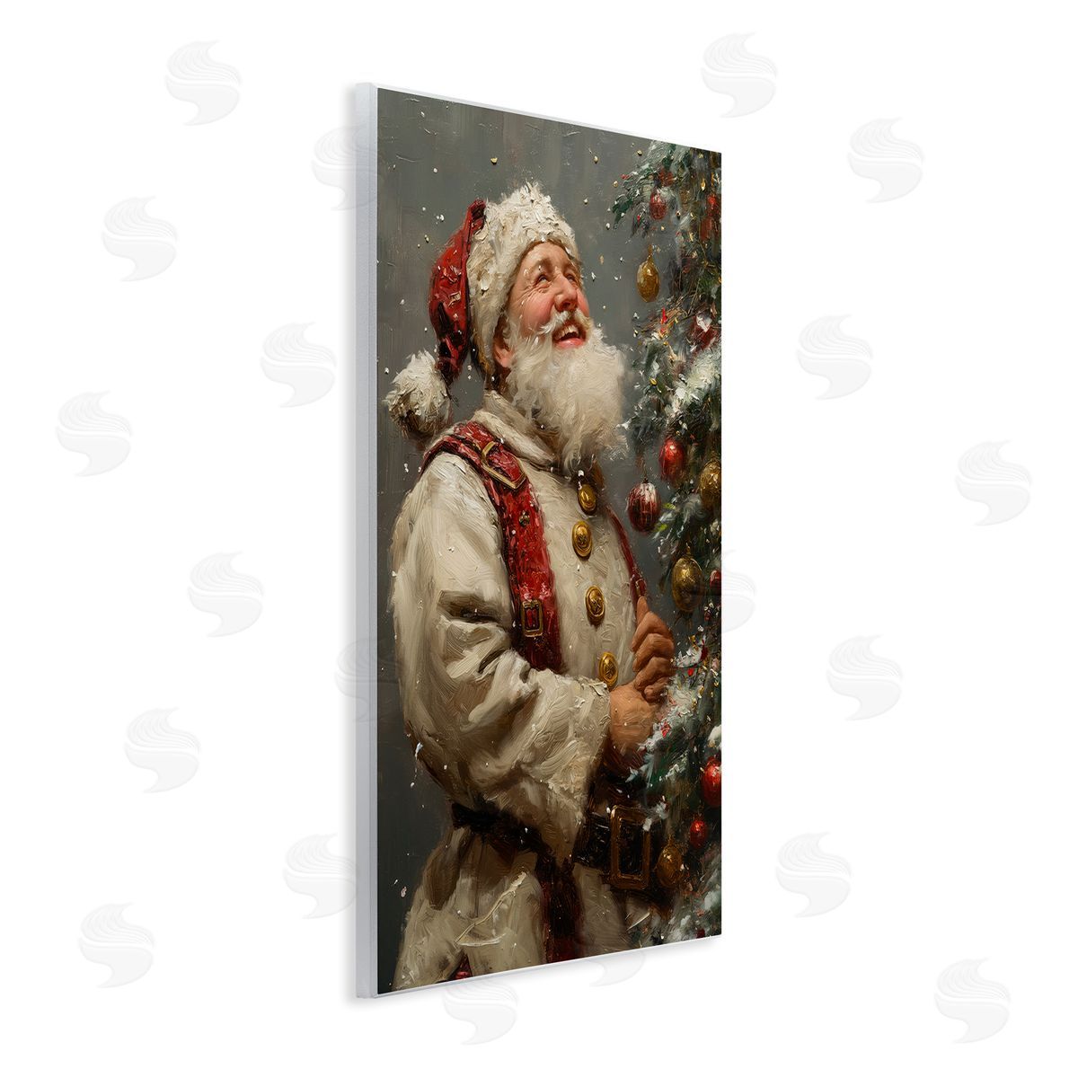 Happy Santa and Tree Wood Plaque Wall Art, Home Decor by Imagine It Images