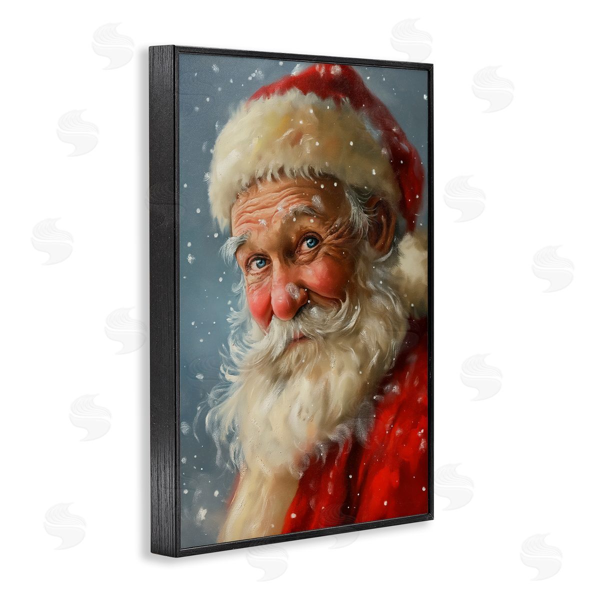 Rosy Santa Portrait Black Frame Print Wall Art, Home Decor by Imagine It Images