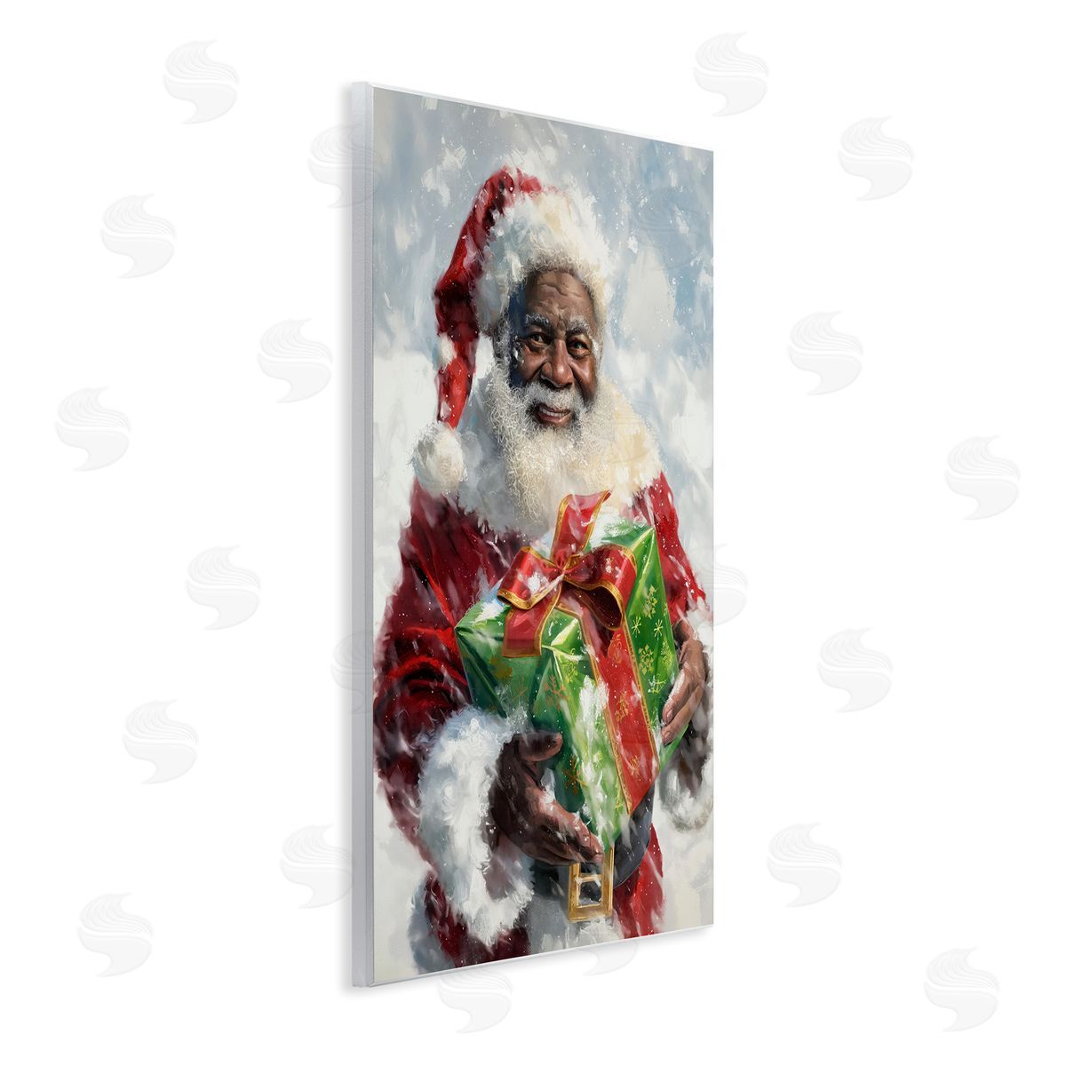 Santa Claus and Gift Wood Plaque Wall Art, Home Decor by Imagine It Images