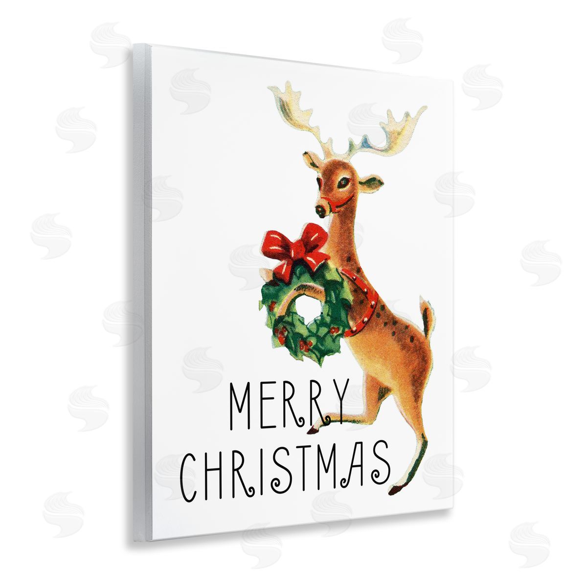 Merry Christmas Reindeer Wood Plaque Wall Art, Home Decor by Kim Allen