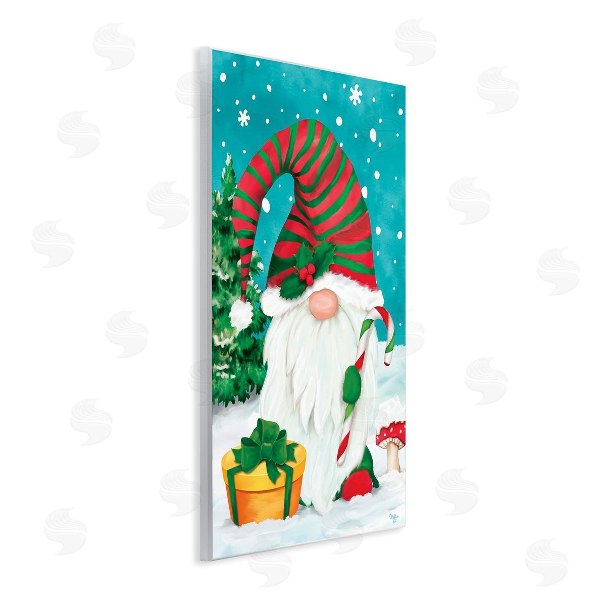 Holiday Elf and Gifts Wood Plaque Wall Art, Home Decor by Mollie B.