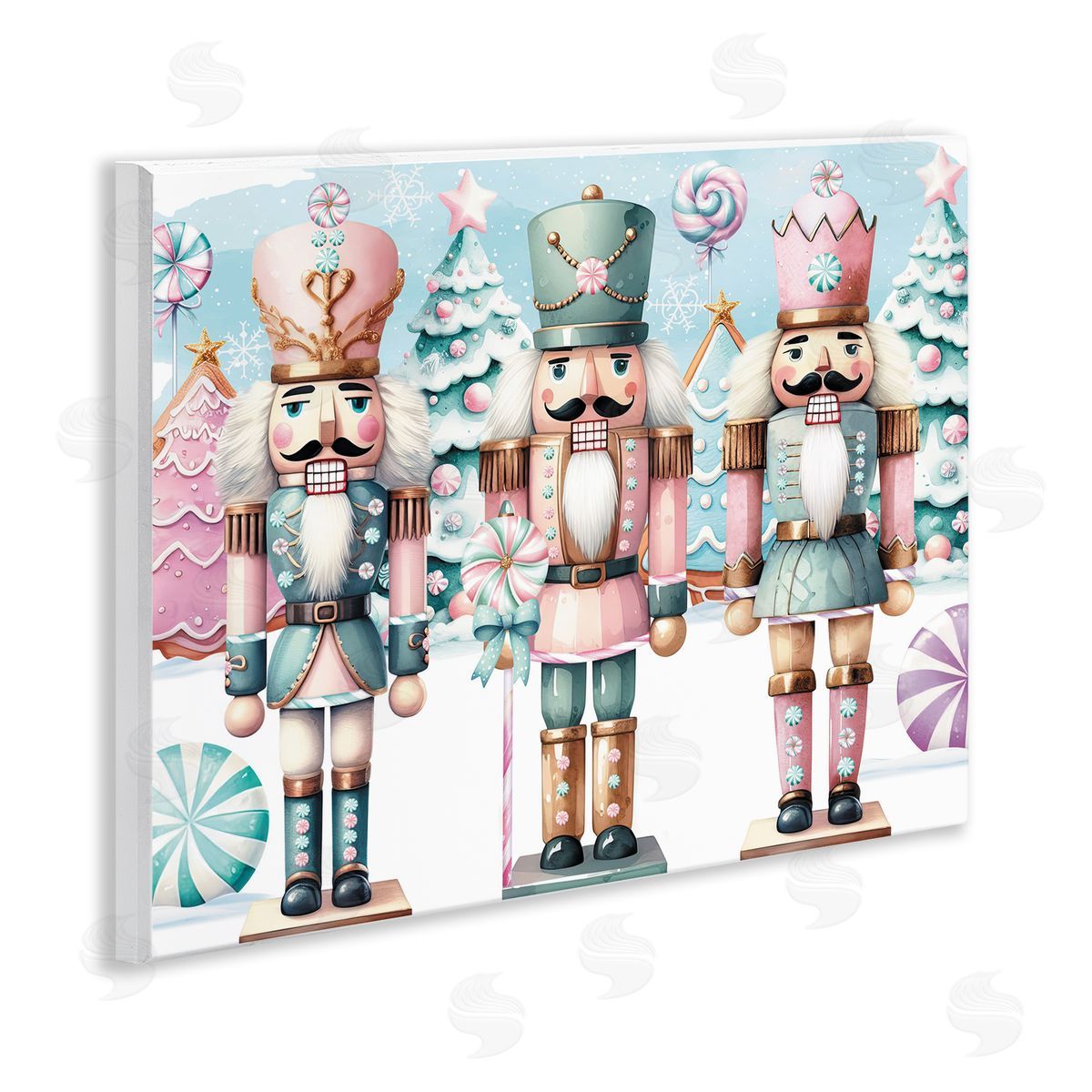 Pastel Nutcracker Trio Wood Plaque Wall Art, Home Decor by Nicole DeCamp