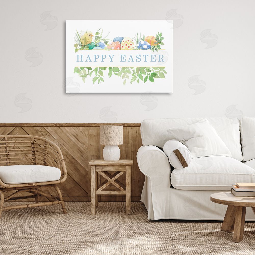 Lanie Loreth Floral Happy Easter Canvas Wall Art Print in Room