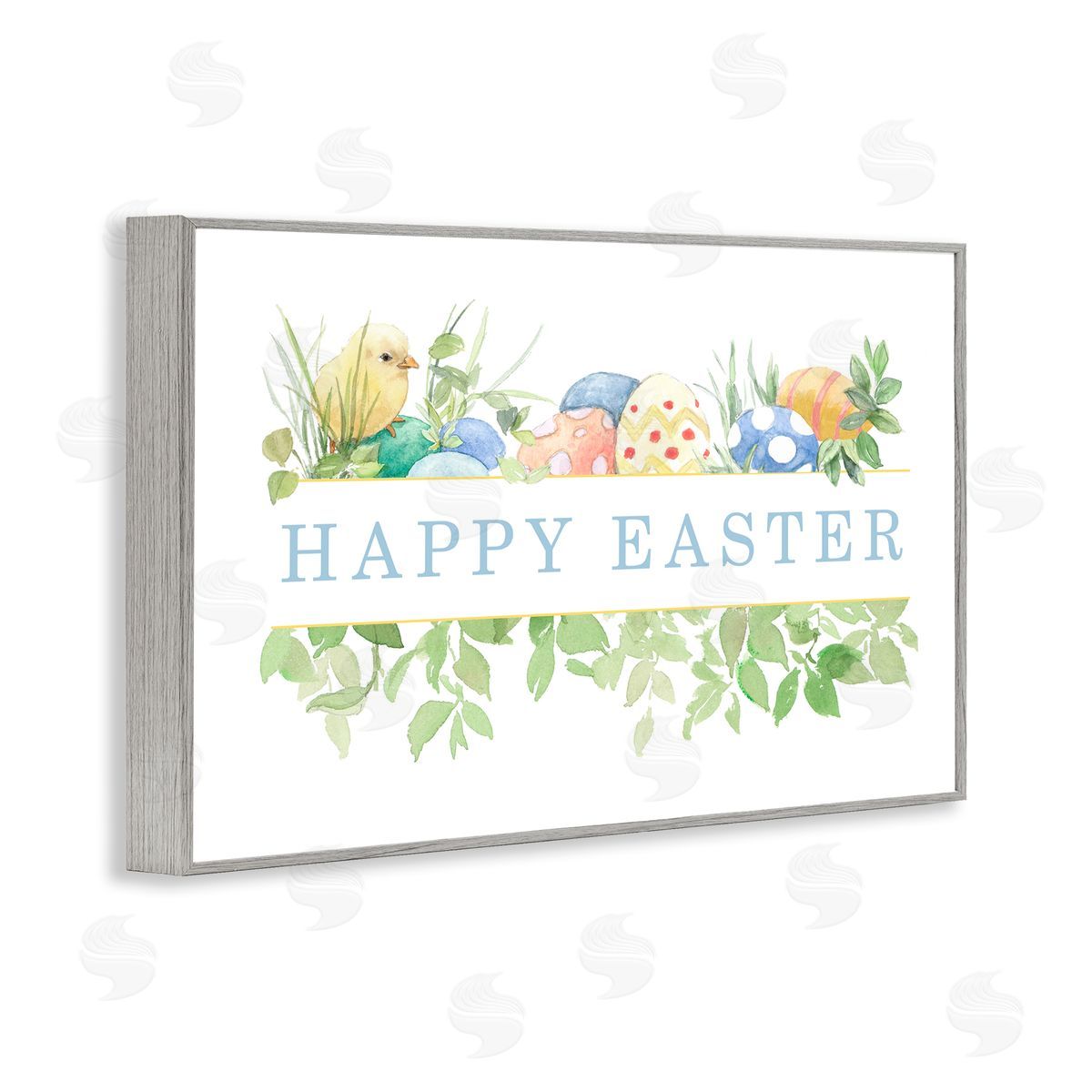 Lanie Loreth Floral Happy Easter Gray Framed Giclee Wall Art Print