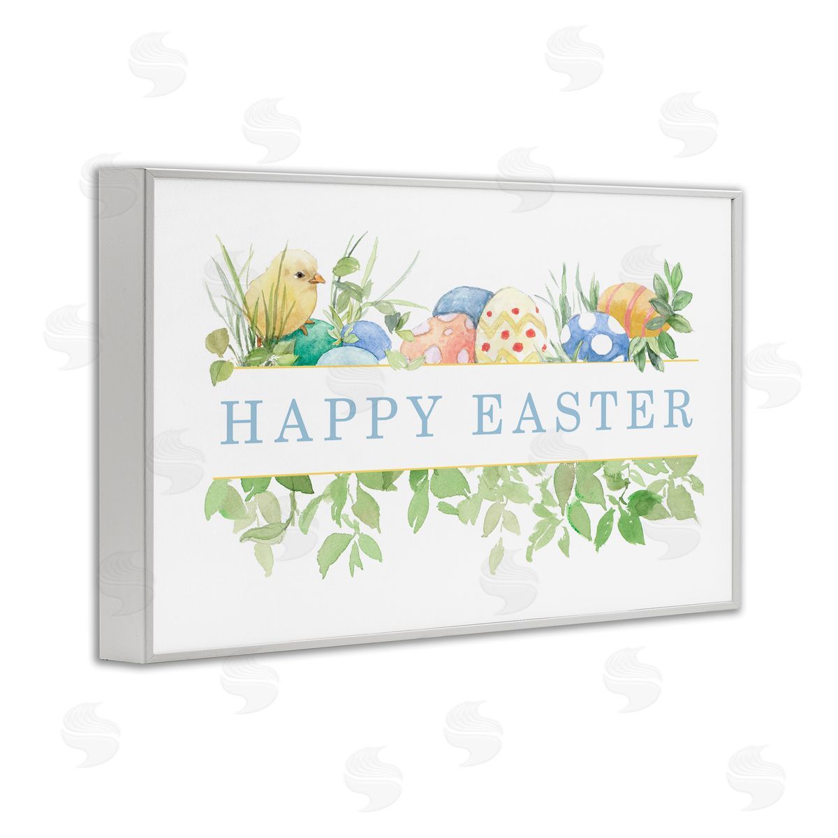 Lanie Loreth Floral Happy Easter White Framed Giclee Wall Art Print