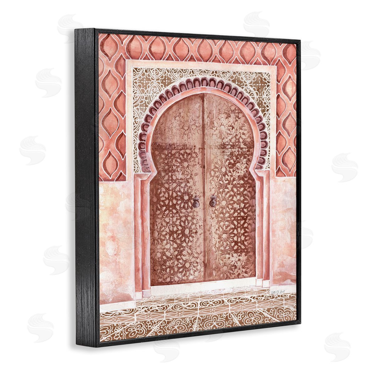 Moroccan Tiled Doorway Black Frame Print Wall Art, Home Decor by Yvette St. Amant