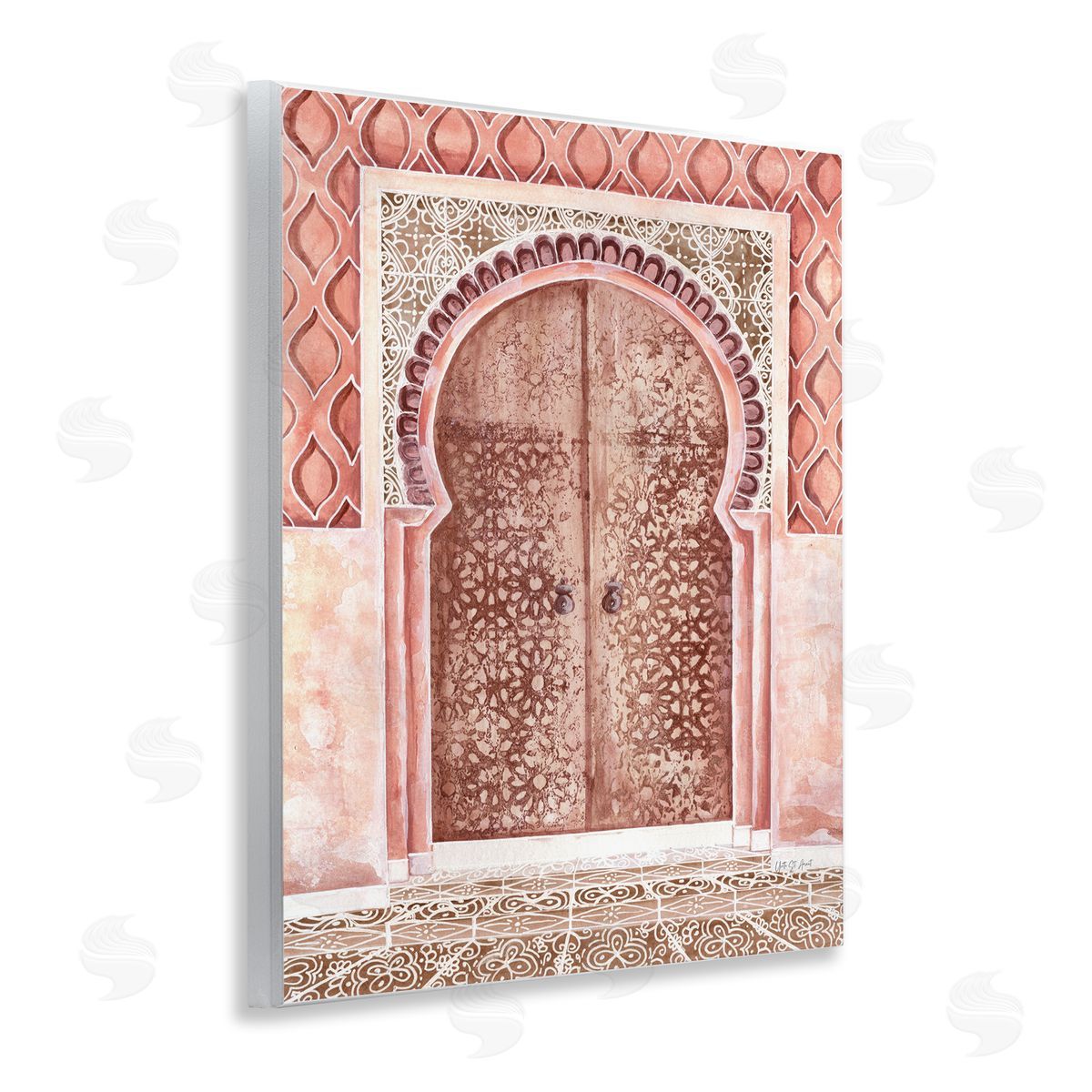 Moroccan Tiled Doorway Wood Plaque Wall Art, Home Decor by Yvette St. Amant