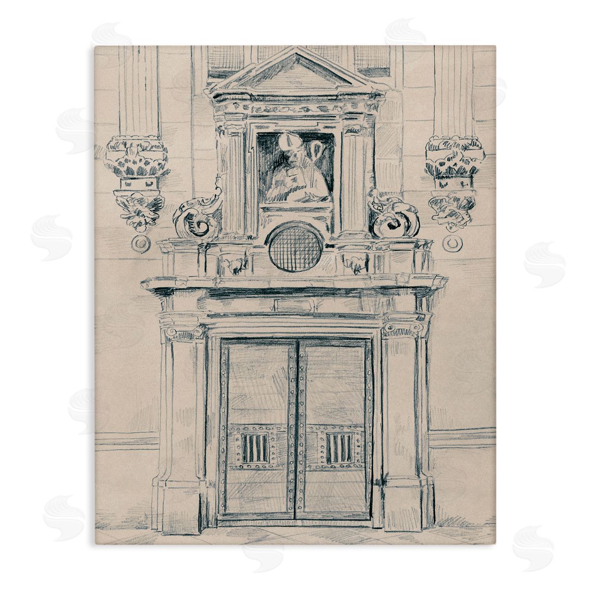 Detailed Architecture Door Canvas Wall Art, Home Decor by June Erica Vess