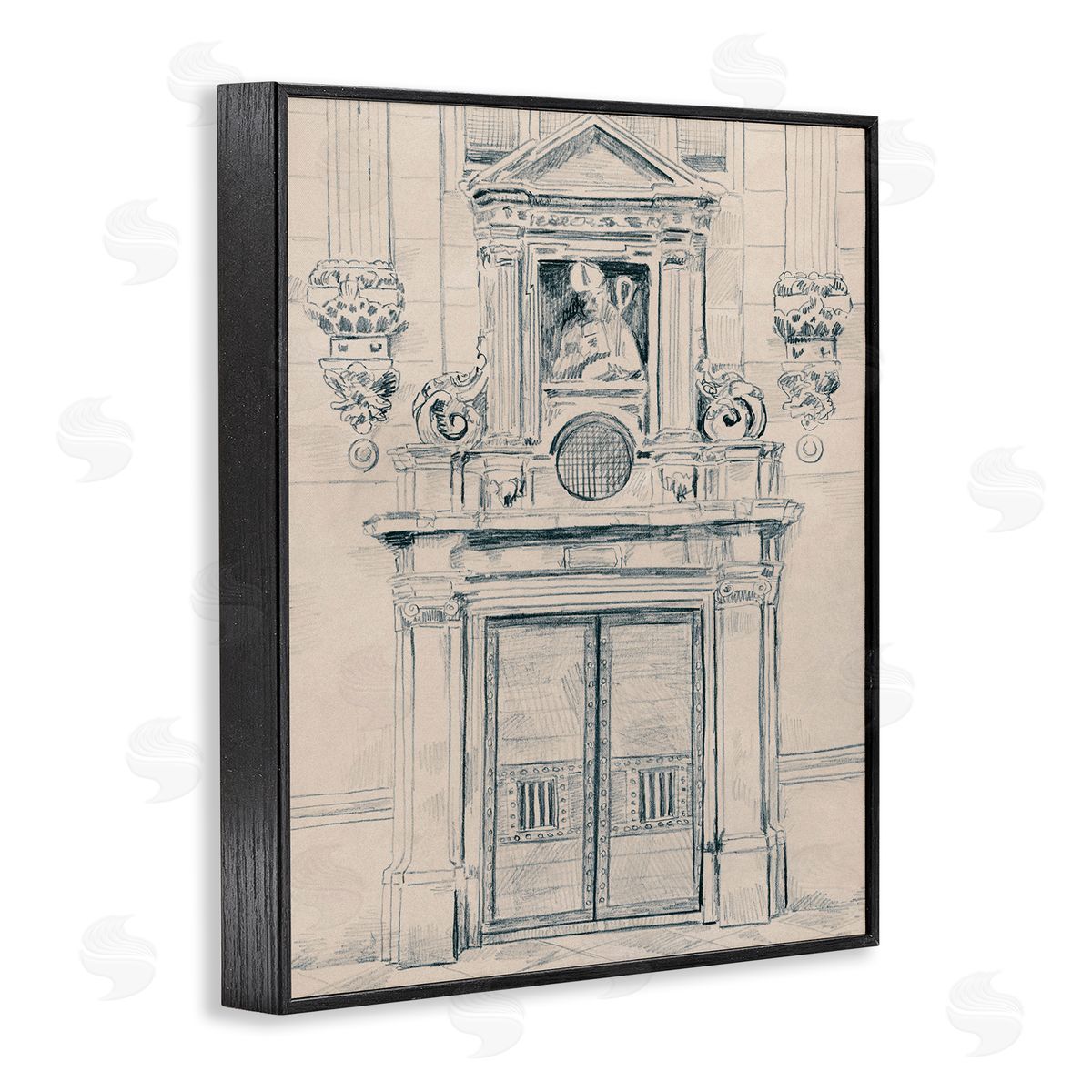 Detailed Architecture Door Black Frame Print Wall Art, Home Decor by June Erica Vess