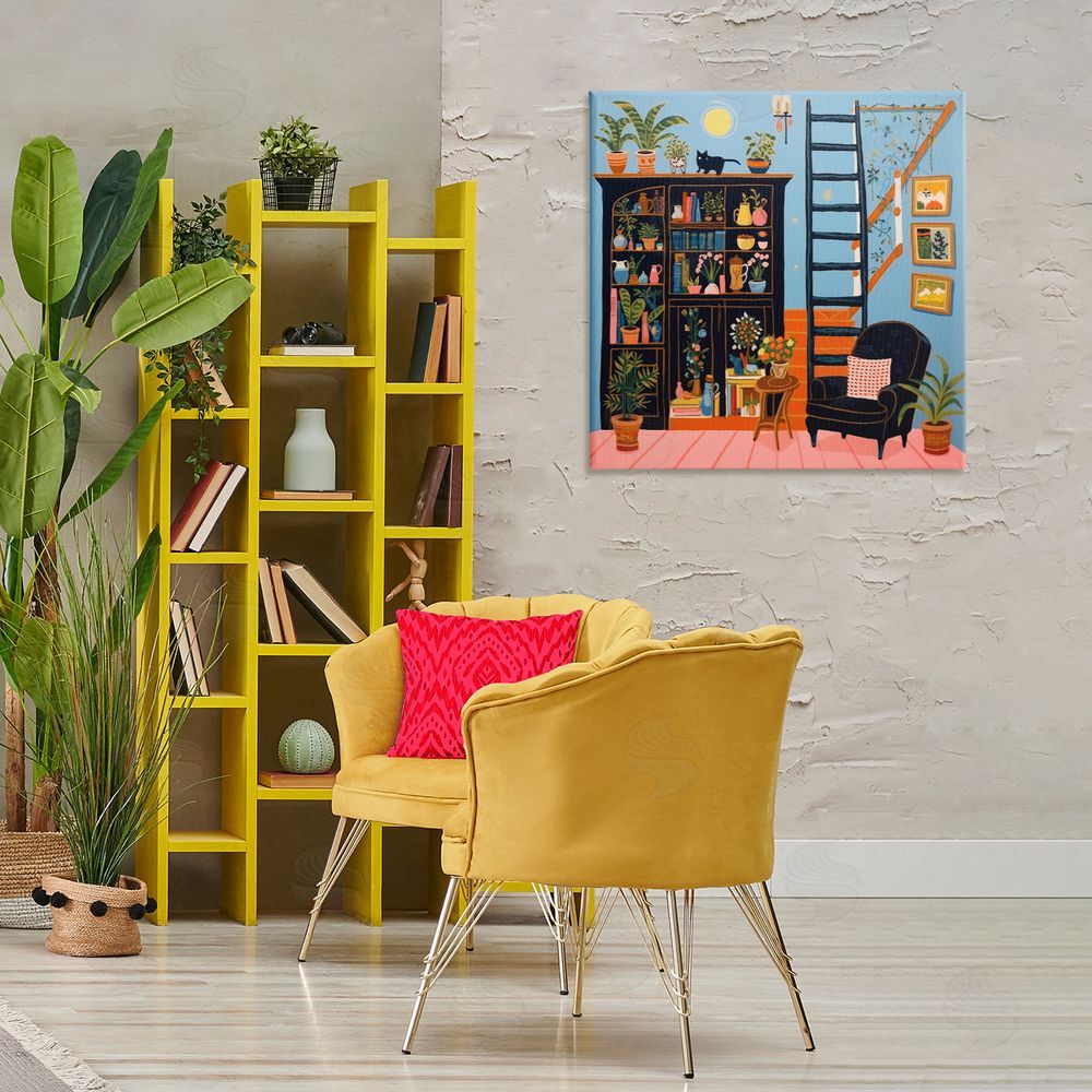 Lazar Studio Eclectic Fun Bookshelf Canvas Wall Art Print in Room