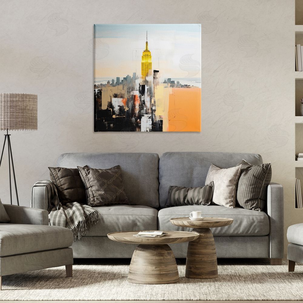 Irena Orlov Abstract Cityscape Tower Canvas Wall Art Print in Room