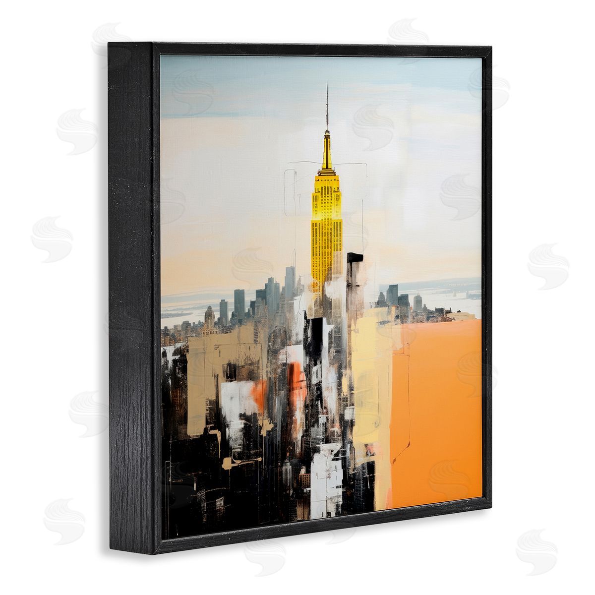 Irena Orlov Abstract Cityscape Tower Black Framed Giclee Wall Art Print