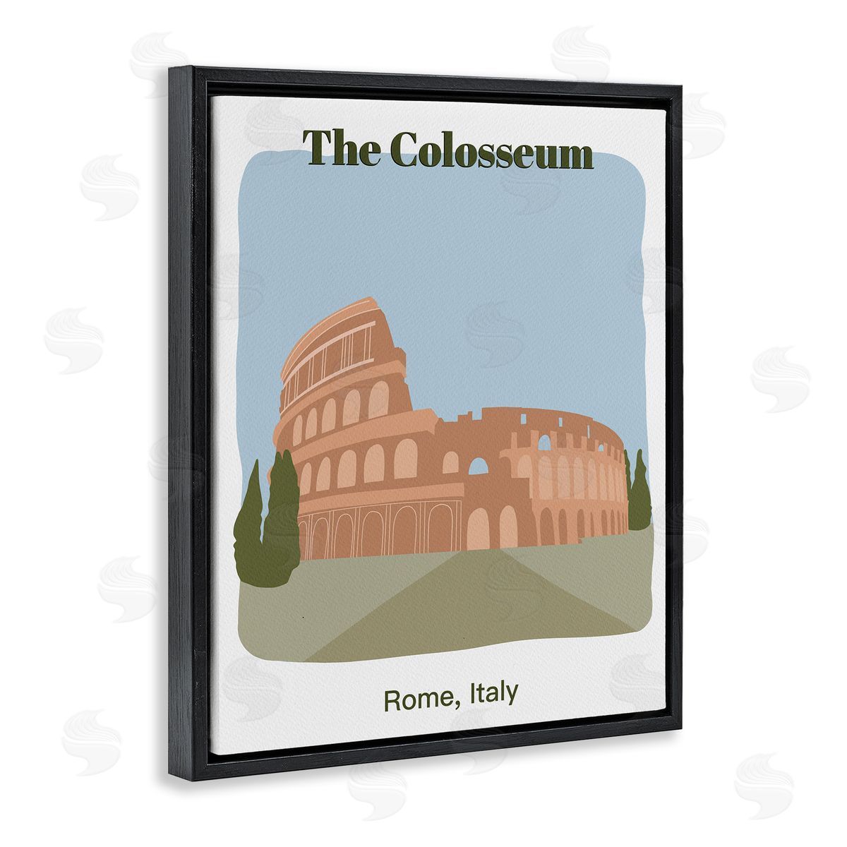 The Colosseum Architecture Black Floating Frame Canvas Wall Art, Home Decor by Regina Moore