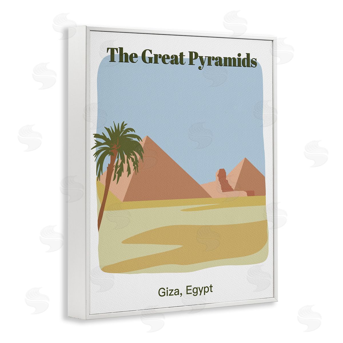 Great Pyramids Architecture White Frame Print Wall Art, Home Decor by Regina Moore