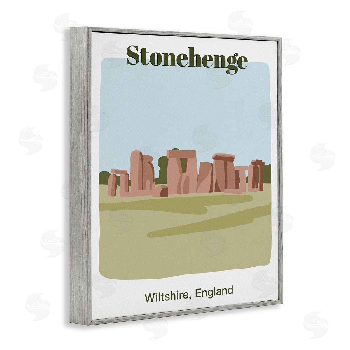 Stonehenge Landmark Architecture Grey Frame Print Wall Art, Home Decor by Regina Moore