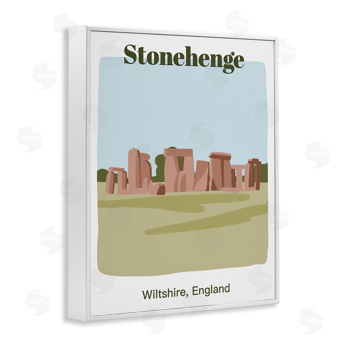 Stonehenge Landmark Architecture White Frame Print Wall Art, Home Decor by Regina Moore
