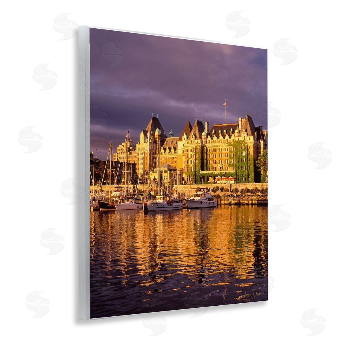 City Boat Harbor Wood Plaque Wall Art, Home Decor by Dennis Frates
