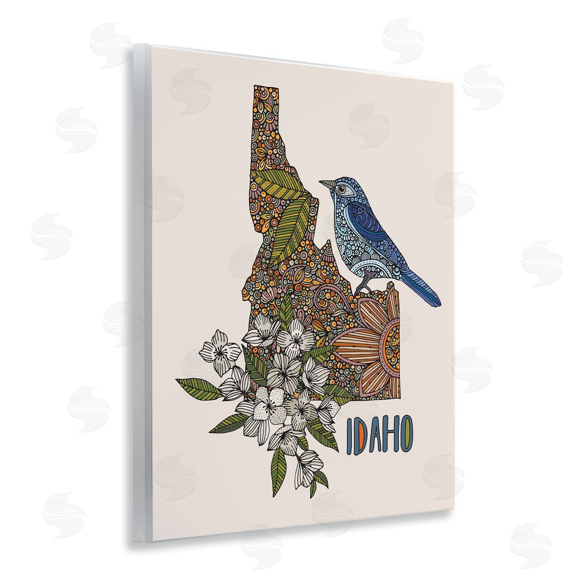 Floral Idaho State Wood Plaque Wall Art, Home Decor by Valentina Harper