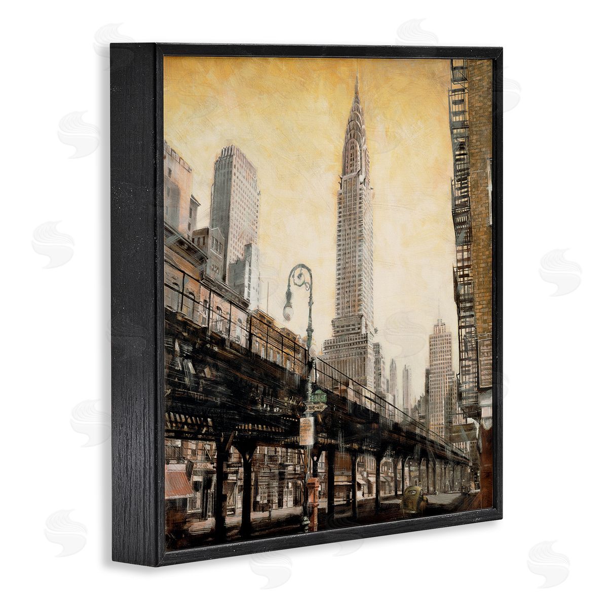 Matthew Daniels Looming City Towers Black Framed Giclee Wall Art Print