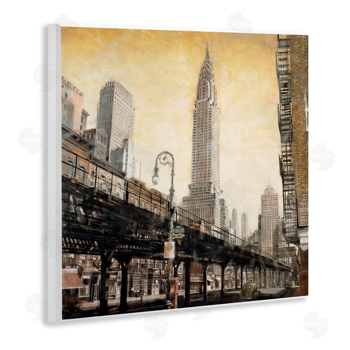 Matthew Daniels Looming City Towers Wooden Wall Plaque Art Print