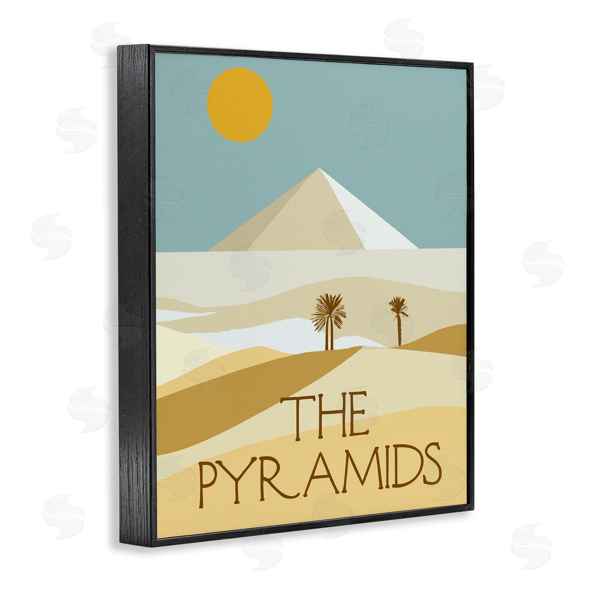 Stupell Studio Egypt Pyramids Landmark Black Framed Giclee Wall Art Print