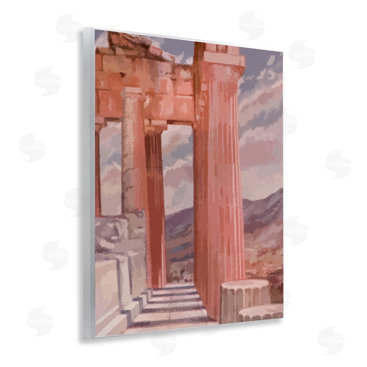 Stupell Studio Greek Architecture View Wooden Wall Plaque Art Print