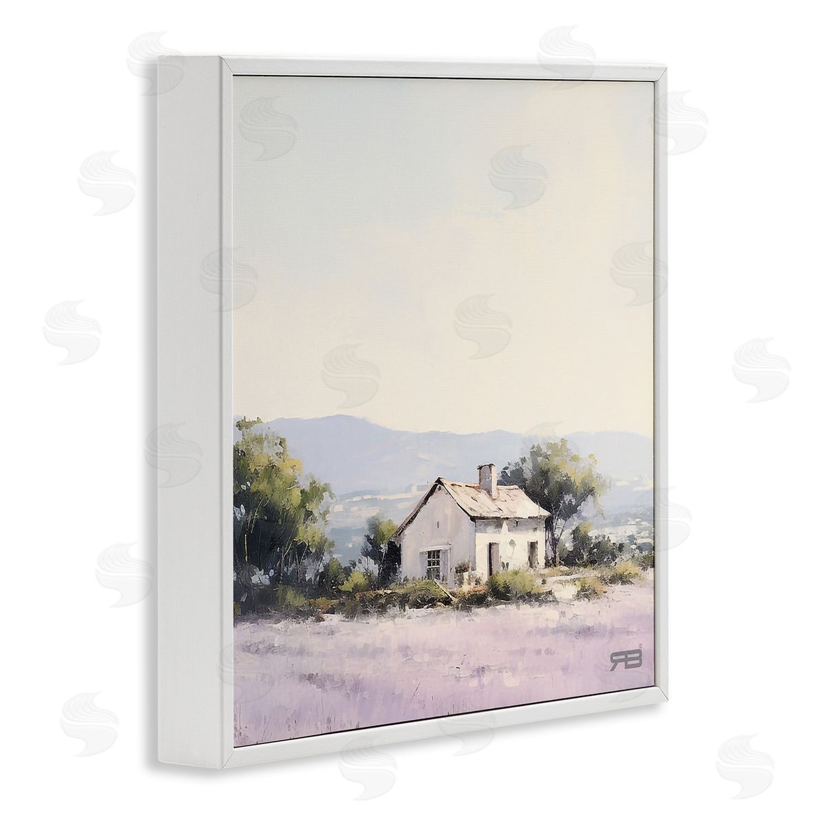 RB Rural Farm Horizon White Framed Giclee Wall Art Print
