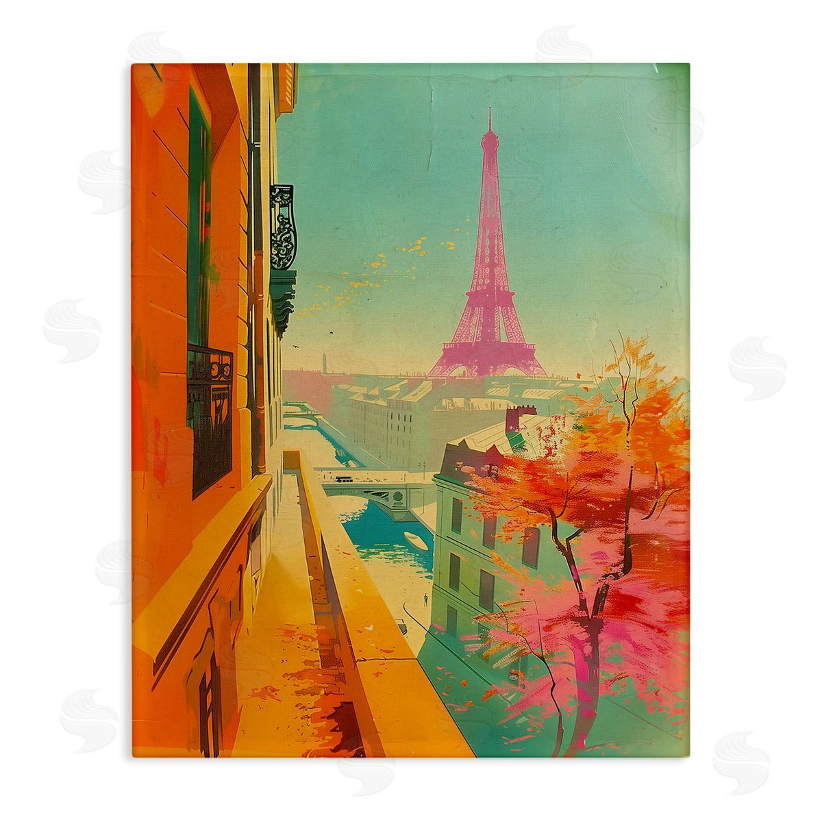 Modern Eiffel Tower Canvas Wall Art, Home Decor by Sasha