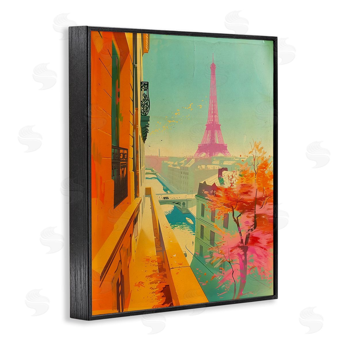 Modern Eiffel Tower Black Frame Print Wall Art, Home Decor by Sasha