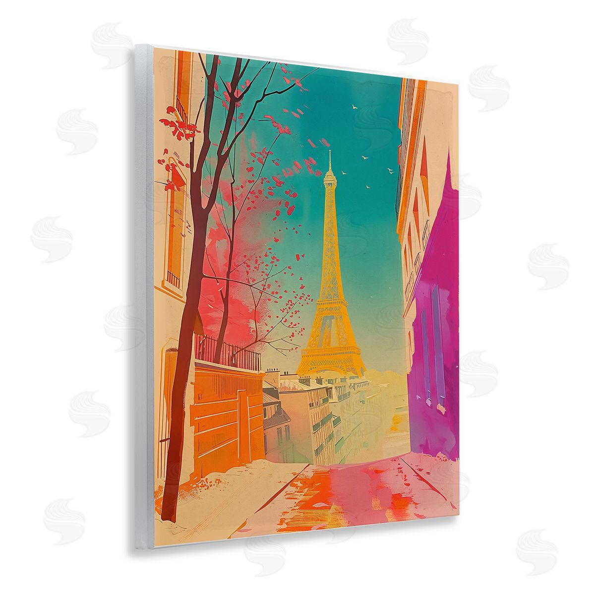Abstract French View Wood Plaque Wall Art, Home Decor by Sasha
