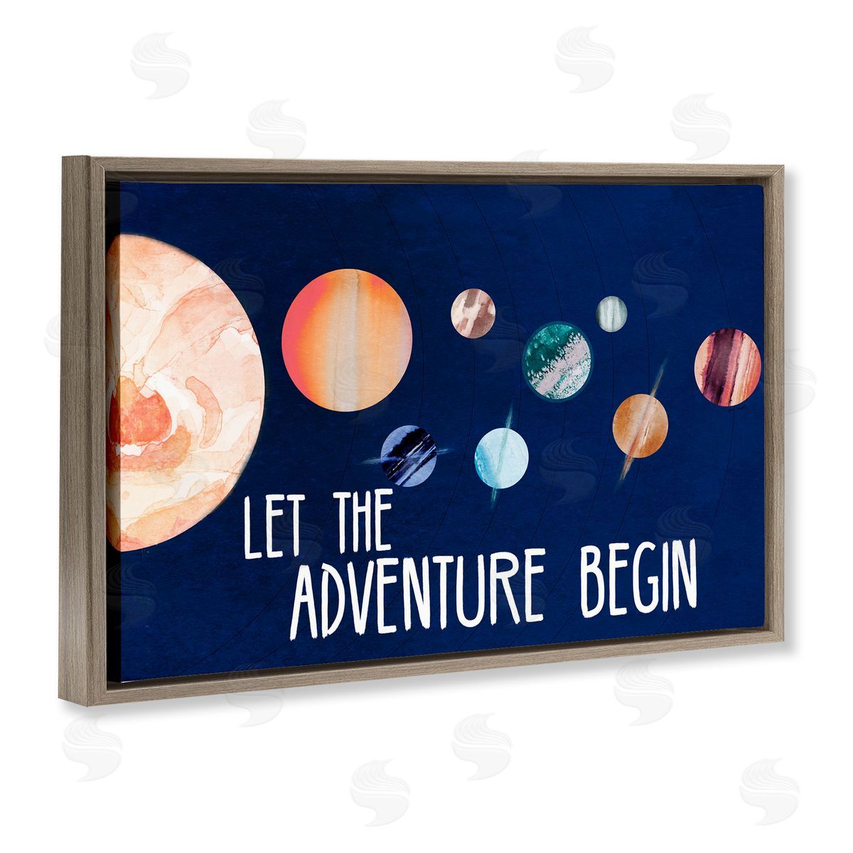 Lanie Loreth Let Adventure Begin Brown Floating Frame Canvas Wall Art Print