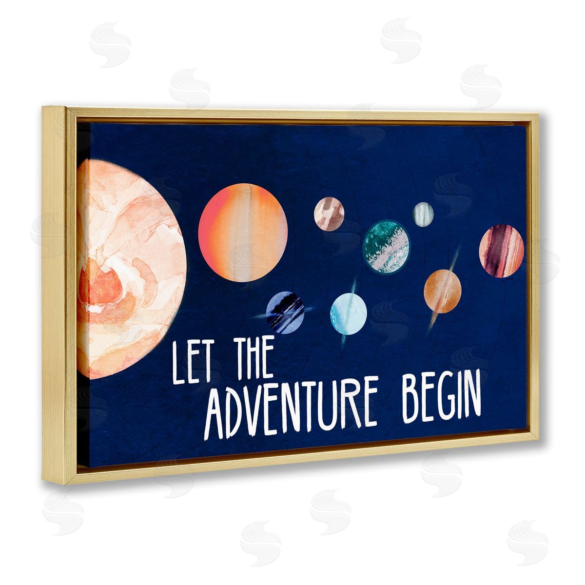 Lanie Loreth Let Adventure Begin Gold Floating Frame Canvas Wall Art Print