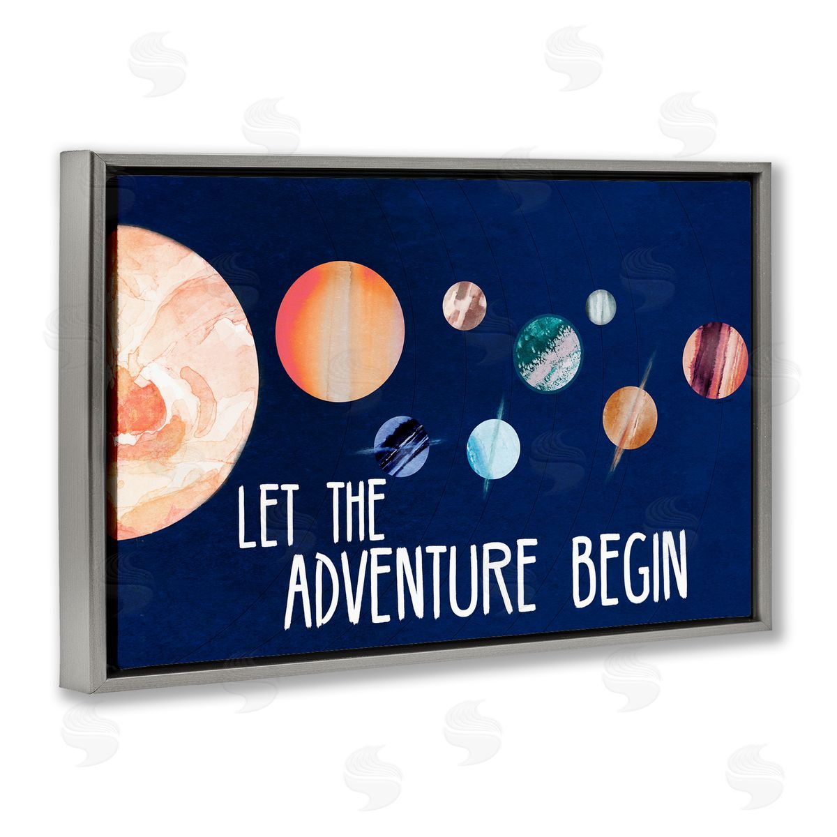 Lanie Loreth Let Adventure Begin Gray Floating Frame Canvas Wall Art Print