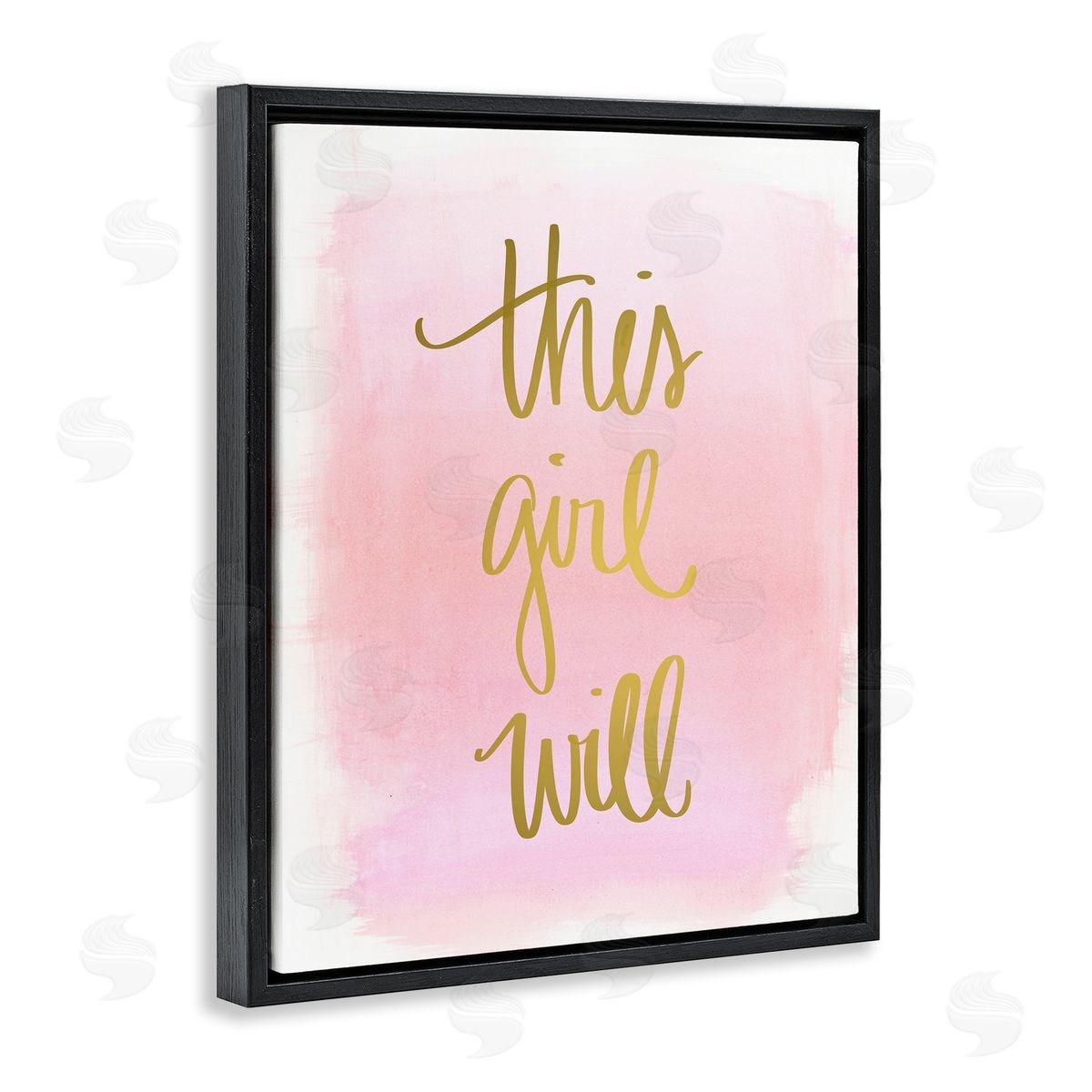 Anna Quach This Girl Will on Pink Black Floating Frame Canvas Wall Art Print
