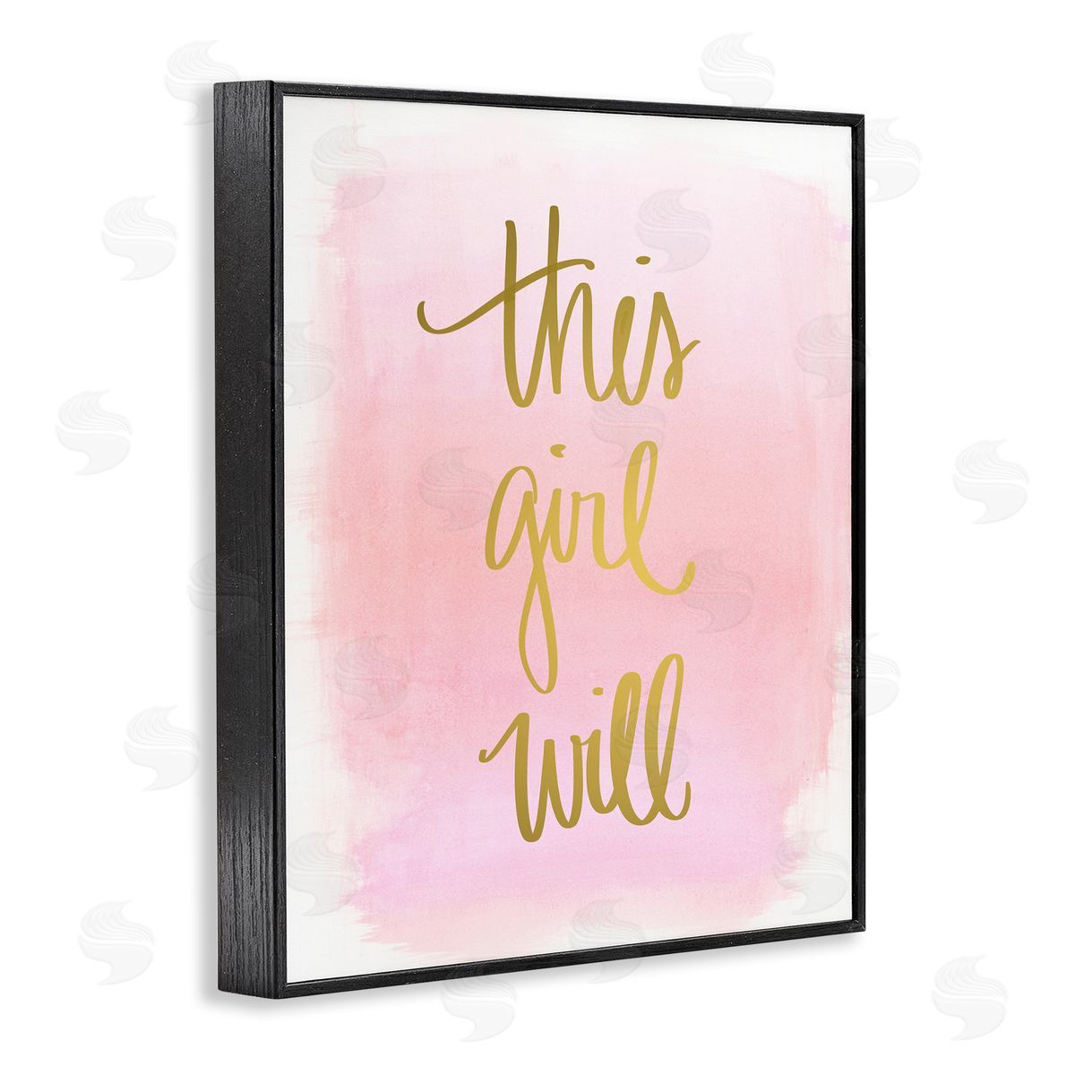 Anna Quach This Girl Will on Pink Black Framed Giclee Wall Art Print