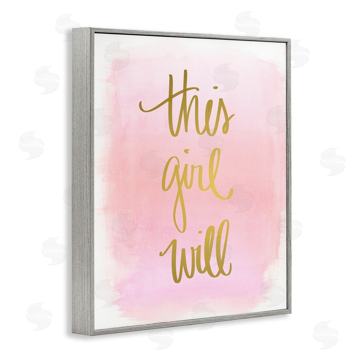 Anna Quach This Girl Will on Pink Gray Framed Giclee Wall Art Print