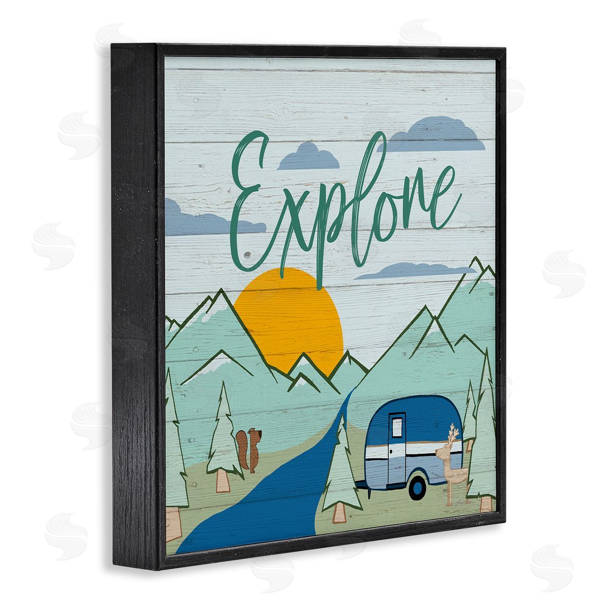Hugo Edwins Explore Rustic Adventure Black Framed Giclee Wall Art Print