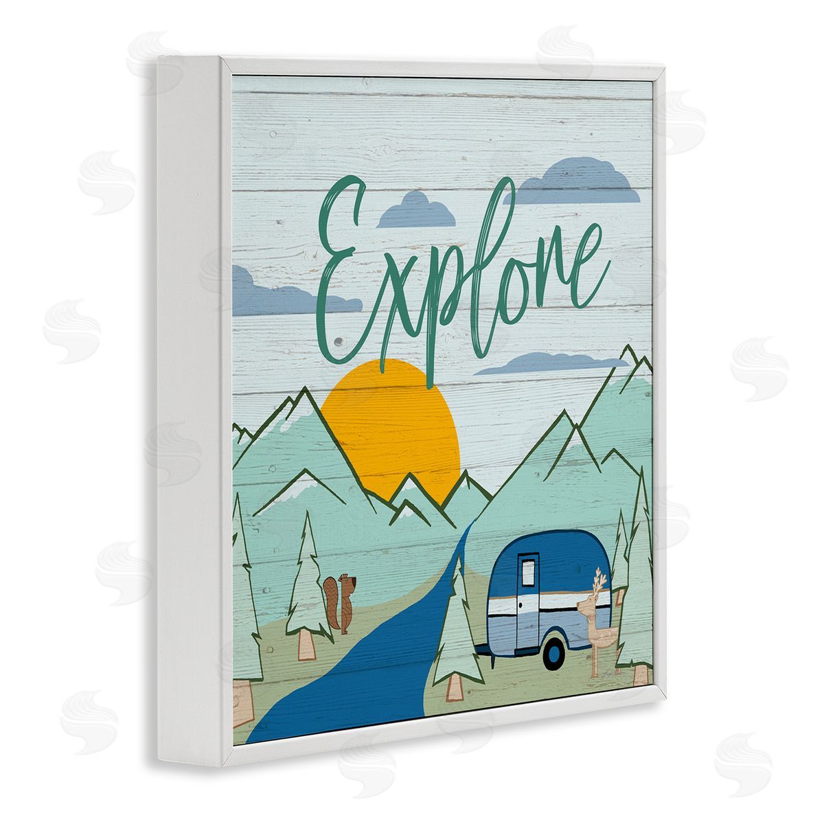 Hugo Edwins Explore Rustic Adventure White Framed Giclee Wall Art Print