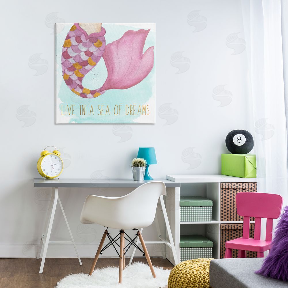 Elizabeth Medley Sea Of Dreams Mermaid Canvas Wall Art Print in Room