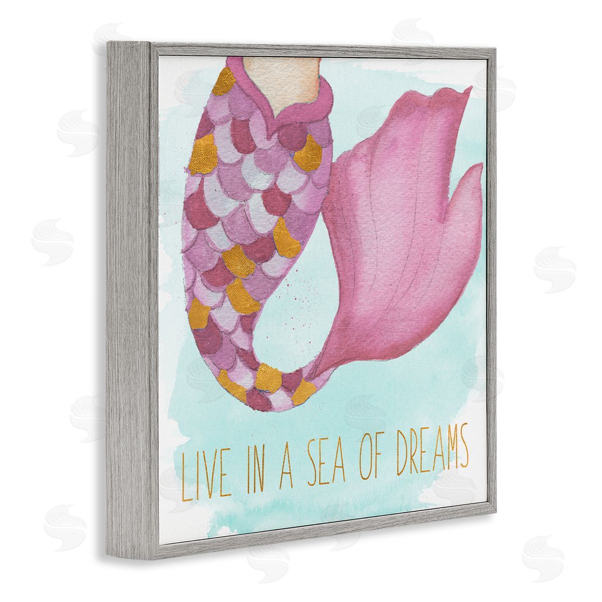 Elizabeth Medley Sea Of Dreams Mermaid Gray Framed Giclee Wall Art Print