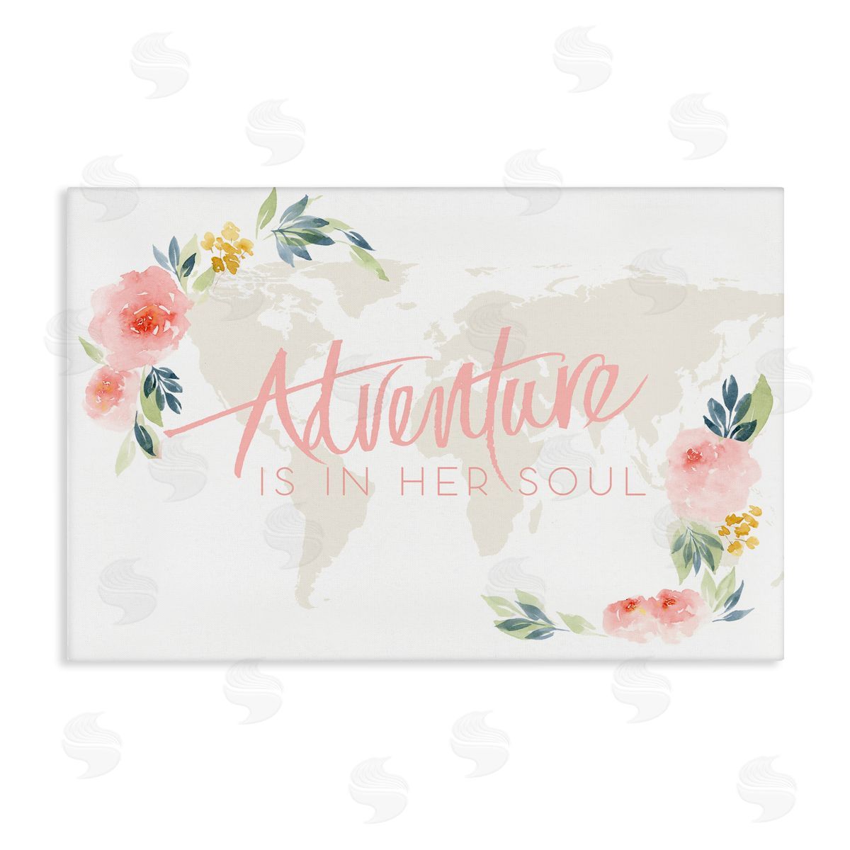 Lucille Price Floral Girl's Adventure Canvas Wall Art Print